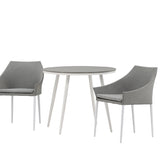 Break - Jídelní stůl kulatý- Bílá / Šedá - Alu / Aintwood - 90ø _1+ Spoga - Jídelní židle- Bílá / Šedá - - _2