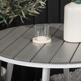 Break - Jídelní stůl kulatý- Bílá / Šedá - Alu / Aintwood - 90ø _1+ Spoga - Jídelní židle- Bílá / Šedá - - _2