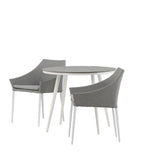 Break - Jídelní stůl kulatý- Bílá / Šedá - Alu / Aintwood - 90ø _1+ Spoga - Jídelní židle- Bílá / Šedá - - _2