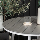 Break - Jídelní stůl kulatý- Bílá / Šedá - Alu / Aintwood - 90ø _1+ Spoga - Jídelní židle- Bílá / Šedá - - _2