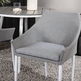 Break - Jídelní stůl kulatý- Bílá / Šedá - Alu / Aintwood - 90ø _1+ Spoga - Jídelní židle- Bílá / Šedá - - _2