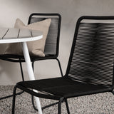 Break - Jídelní stůl kulatý - Bílá / Šedá - Alu / Aintwood - 120ø _1+ Lindos Stohovací židle - Černá Alu / Černé lano _4