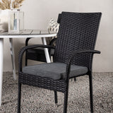 Break - Jídelní stůl kulatý - Bílá / Šedá - Alu / Aintwood - 120ø _1+ Židle Anna - Černá _4