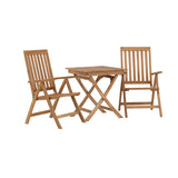 Ghana - Skládací stůl - Natural - Teak - 70*70cm _1+ Keňa 5poziční skládací židle - Teak _2