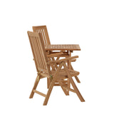 Keňa - Skládací stůl - Natural - Teak - 70*70cm +Keňa 5-polohová skládací židle - Teak _2