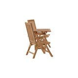Keňa - Skládací stůl - Natural - Teak - 70*70cm +Keňa 5-polohová skládací židle - Teak _2