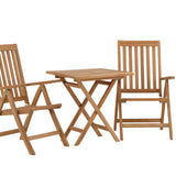 Keňa - Skládací stůl - Natural - Teak - 70*70cm +Keňa 5-polohová skládací židle - Teak _2