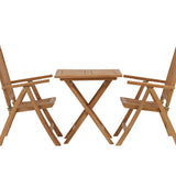Keňa - Skládací stůl - Natural - Teak - 70*70cm +Keňa 5-polohová skládací židle - Teak _2