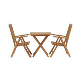 Keňa - Skládací stůl - Natural - Teak - 70*70cm +Keňa 5-polohová skládací židle - Teak _2