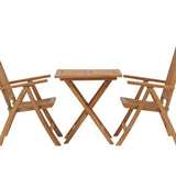 Keňa - Skládací stůl - Natural - Teak - 70*70cm +Keňa 5-polohová skládací židle - Teak _2