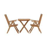 Keňa - Skládací stůl - Natural - Teak - 70*70cm +Keňa 5-polohová skládací židle - Teak _2
