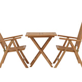 Keňa - Skládací stůl - Natural - Teak - 70*70cm +Keňa 5-polohová skládací židle - Teak _2