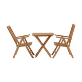 Keňa - Skládací stůl - Natural - Teak - 70*70cm +Keňa 5-polohová skládací židle - Teak _2