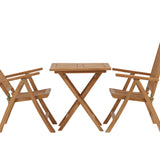 Keňa - Skládací stůl - Natural - Teak - 70*70cm +Keňa 5-polohová skládací židle - Teak _2