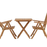 Keňa - Skládací stůl - Natural - Teak - 70*70cm +Keňa 5-polohová skládací židle - Teak _2