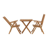 Keňa - Skládací stůl - Natural - Teak - 70*70cm +Keňa 5-polohová skládací židle - Teak _2