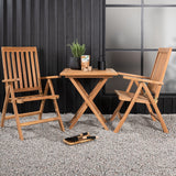 Keňa - Skládací stůl - Natural - Teak - 70*70cm +Keňa 5-polohová skládací židle - Teak _2