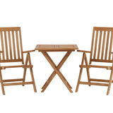 Keňa - Skládací stůl - Natural - Teak - 70*70cm +Keňa 5-polohová skládací židle - Teak _2