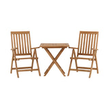 Keňa - Skládací stůl - Natural - Teak - 70*70cm +Keňa 5-polohová skládací židle - Teak _2
