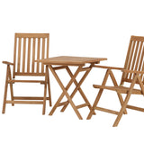 Keňa - Skládací stůl - Natural - Teak - 70*70cm +Keňa 5-polohová skládací židle - Teak _2