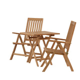 Keňa - Skládací stůl - Natural - Teak - 70*70cm +Keňa 5-polohová skládací židle - Teak _2