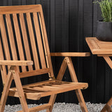 Keňa - Skládací stůl - Natural - Teak - 70*70cm +Keňa 5-polohová skládací židle - Teak _2