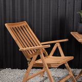Keňa - Skládací stůl - Natural - Teak - 70*70cm +Keňa 5-polohová skládací židle - Teak _2