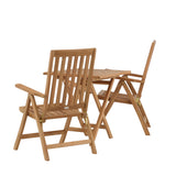 Keňa - Skládací stůl - Natural - Teak - 70*70cm +Keňa 5-polohová skládací židle - Teak _2