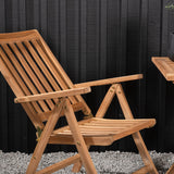 Keňa - Skládací stůl - Natural - Teak - 70*70cm +Keňa 5-polohová skládací židle - Teak _2