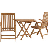 Keňa - Skládací stůl - Natural - Teak - 70*70cm +Keňa 5-polohová skládací židle - Teak _2