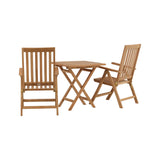 Keňa - Skládací stůl - Natural - Teak - 70*70cm +Keňa 5-polohová skládací židle - Teak _2