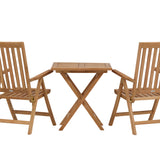 Keňa - Skládací stůl - Natural - Teak - 70*70cm +Keňa 5-polohová skládací židle - Teak _2