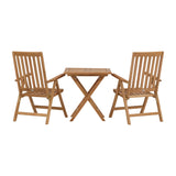 Keňa - Skládací stůl - Natural - Teak - 70*70cm +Keňa 5-polohová skládací židle - Teak _2