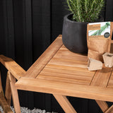 Keňa - Skládací stůl - Natural - Teak - 70*70cm +Keňa 5-polohová skládací židle - Teak _2