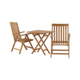Keňa - Skládací stůl - Natural - Teak - 70*70cm +Keňa 5-polohová skládací židle - Teak _2