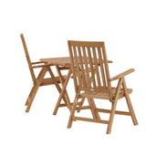 Keňa - Skládací stůl - Natural - Teak - 70*70cm +Keňa 5-polohová skládací židle - Teak _2