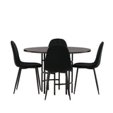 Jídelní stůl Copenhagen – černá / černá dýha + jídelní židle Polar – černé nohy / černý samet _4