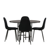 Jídelní stůl Copenhagen – černá / černá dýha + jídelní židle Polar – černé nohy / černý samet _4