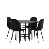 Jídelní stůl Copenhagen – černá / černá dýha + jídelní židle Polar – černé nohy / černý samet _4