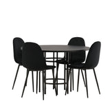 Jídelní stůl Copenhagen – černá / černá dýha + jídelní židle Polar – černé nohy / černý samet _4