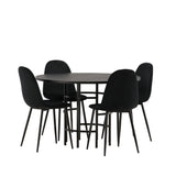 Jídelní stůl Copenhagen – černá / černá dýha + jídelní židle Polar – černé nohy / černý samet _4