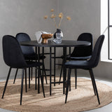 Jídelní stůl Copenhagen – černá / černá dýha + jídelní židle Polar – černé nohy / černý samet _4