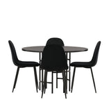 Jídelní stůl Copenhagen – černá / černá dýha + jídelní židle Polar – černé nohy / černý samet _4