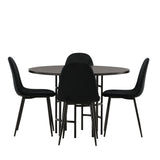 Jídelní stůl Copenhagen – černá / černá dýha + jídelní židle Polar – černé nohy / černý samet _4