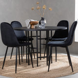 Jídelní stůl Copenhagen – černá / černá dýha + jídelní židle Polar – černé nohy / černý samet _4