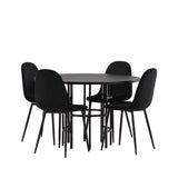 Jídelní stůl Copenhagen – černá / černá dýha + jídelní židle Polar – černé nohy / černý samet _4