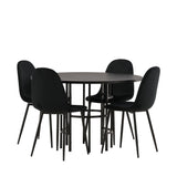 Jídelní stůl Copenhagen – černá / černá dýha + jídelní židle Polar – černé nohy / černý samet _4