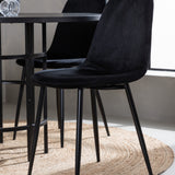 Jídelní stůl Copenhagen – černá / černá dýha + jídelní židle Polar – černé nohy / černý samet _4