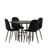 Jídelní stůl Copenhagen – černá / černá dýha + jídelní židle Polar – černé nohy / černý samet _4