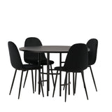 Jídelní stůl Copenhagen – černá / černá dýha + jídelní židle Polar – černé nohy / černý samet _4